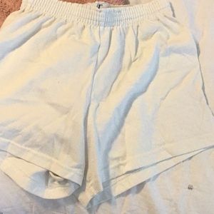 White varsity shorts